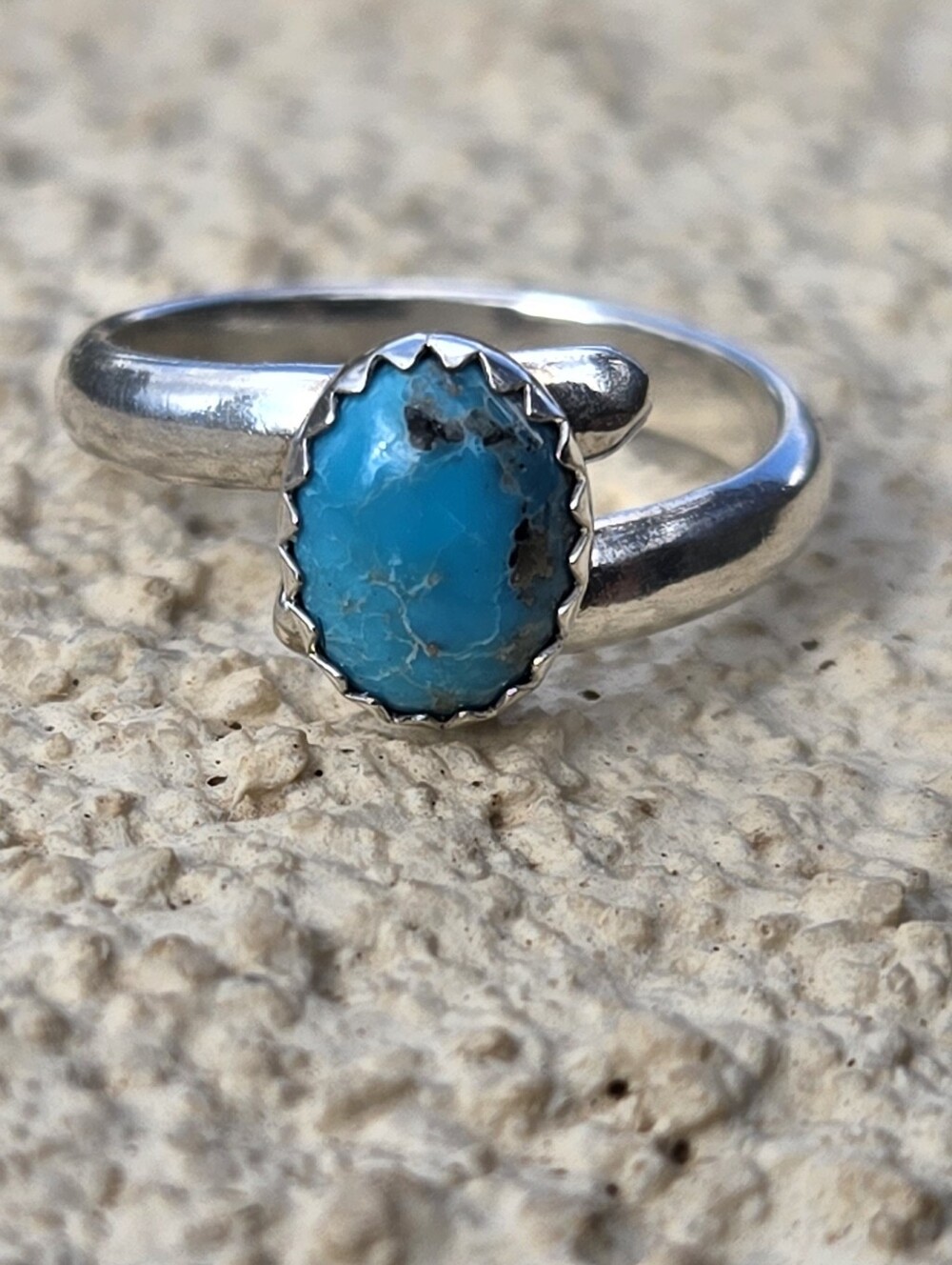 T Skies Radiante Dawn's Light Simple Adjustable Dark Turquoise Ring 7 NEW NM